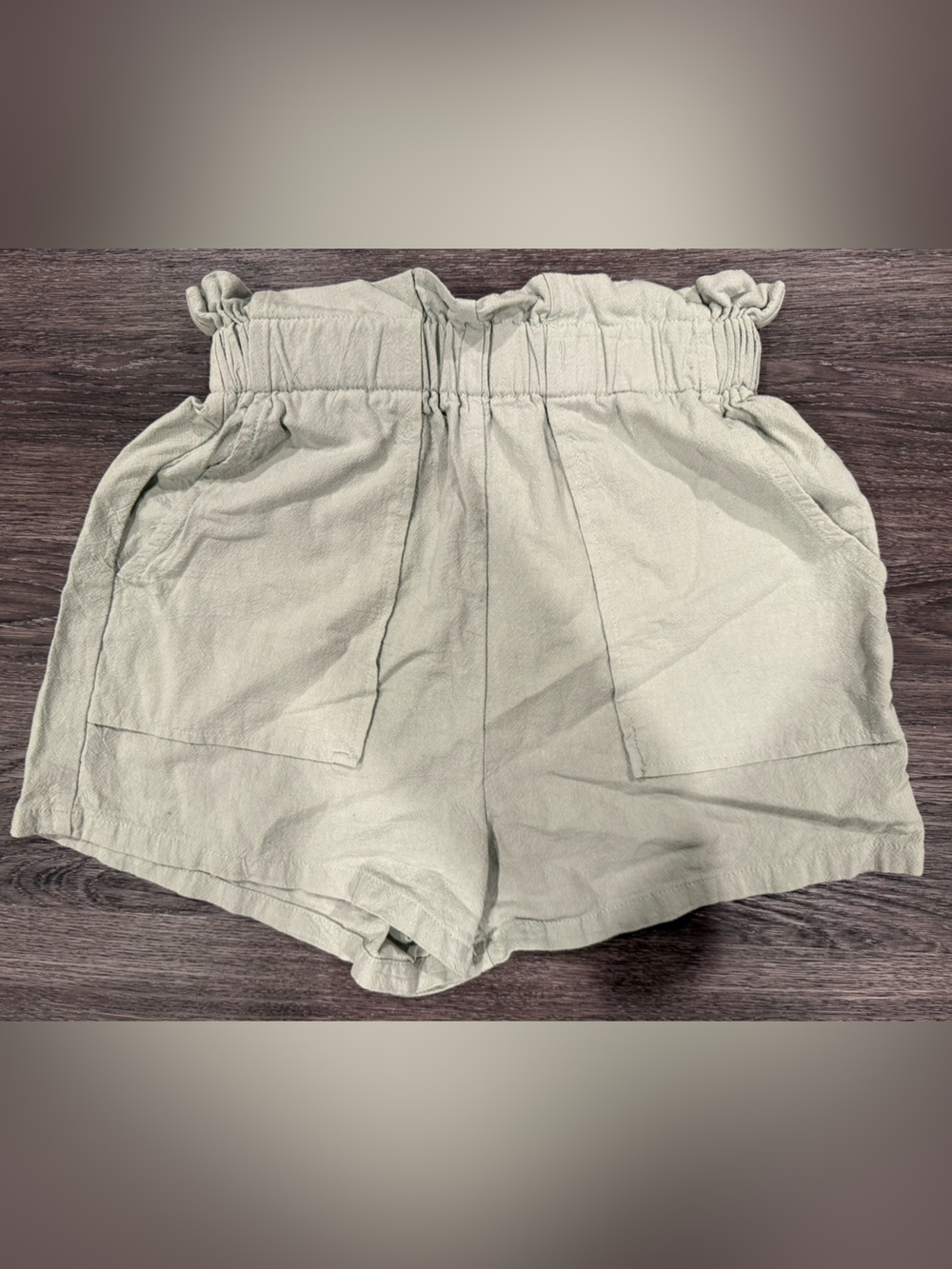 SHEIN Sage Green Paperbag Waist Shorts